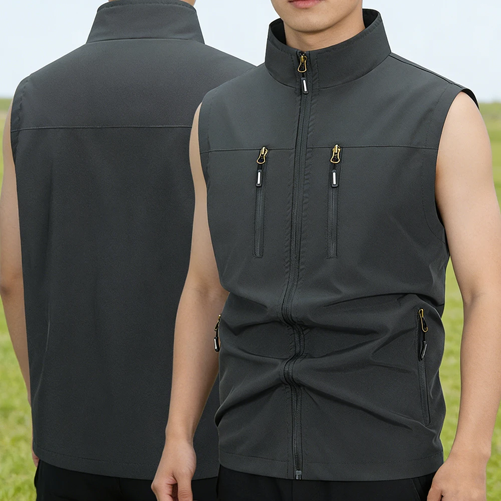Men's Outdoor Zipper Multi-Pocket Cargo Vest Stand Collar Sleeveless Jacket Casual Sports Fishing Hiking Travel Waistcoat
Men's Outdoor Zipper Multi-Pocket Cargo Vest Stand Collar Sleeveless Jacket Casual Sports Fishing Hiking Travel Waistcoat
