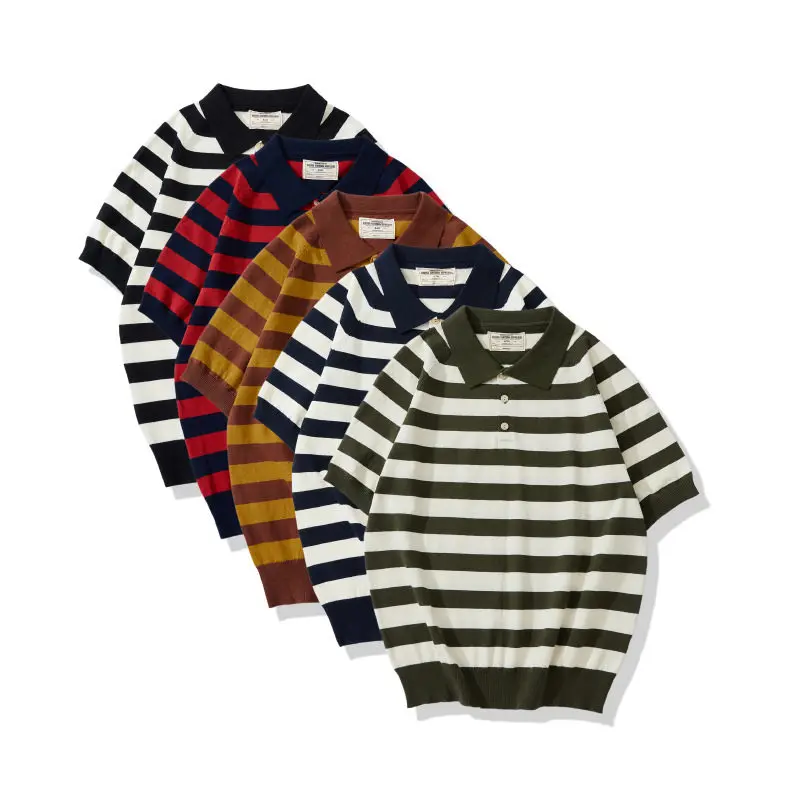 2026 Summer Men's New Arrival Heavyweight Knitted Vintage Wide Stripe Polo Shirt 100% Cotton Washed American Vintage Tees Tops
2026 Summer Men's New Arrival Heavyweight Knitted Vintage Wide Stripe Polo Shirt 100% Cotton Washed American Vintage Tees Tops