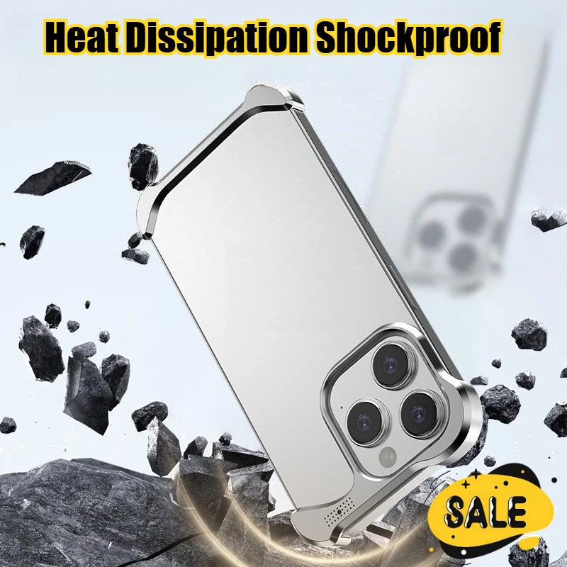 Metal Bumper Heat Dissipation Shockproof Phone Case for Iphone16 15 14 13Pro Max Simple Design Anti-drop Rimless Protector Cover
Metal Bumper Heat Dissipation Shockproof Phone Case for Iphone16 15 14 13Pro Max Simple Design Anti-drop Rimless Protector Cover