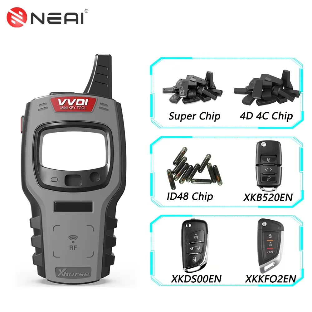 Xhorse Wireless Remote Sub Key Programmer Free 96bit 48-Clone Function VVDI Mini Smart Car Key Generating Tool Super Chip ID48 H