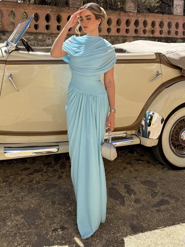 Women Elegant Ruffled Long Vestido Casual High Collar Half Sleeve Mesh High Waist Slim Fit Robes 2025 New Summer Commute Wear
Women Elegant Ruffled Long Vestido Casual High Collar Half Sleeve Mesh High Waist Slim Fit Robes 2025 New Summer Commute Wear