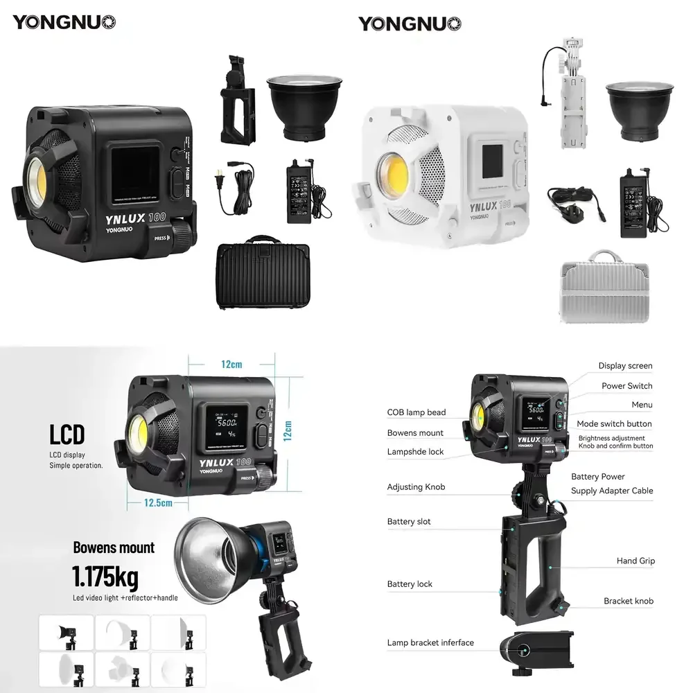 YONGNUO YNLUX100 100W 3200K-5600K Compact Handheld LED Video COB Photography Fill Light for Photography Studio
YONGNUO YNLUX100 100W 3200K-5600K Compact Handheld LED Video COB Photography Fill Light for Photography Studio