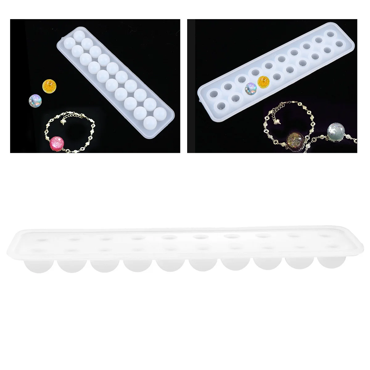 Silicone Mold for Round Beads Making Sphere Ball Bead Jewelry DIY Crafts Resin Casting Transparent Soft Molds Easy for Gifts
Silicone Mold for Round Beads Making Sphere Ball Bead Jewelry DIY Crafts Resin Casting Transparent Soft Molds Easy for Gifts
