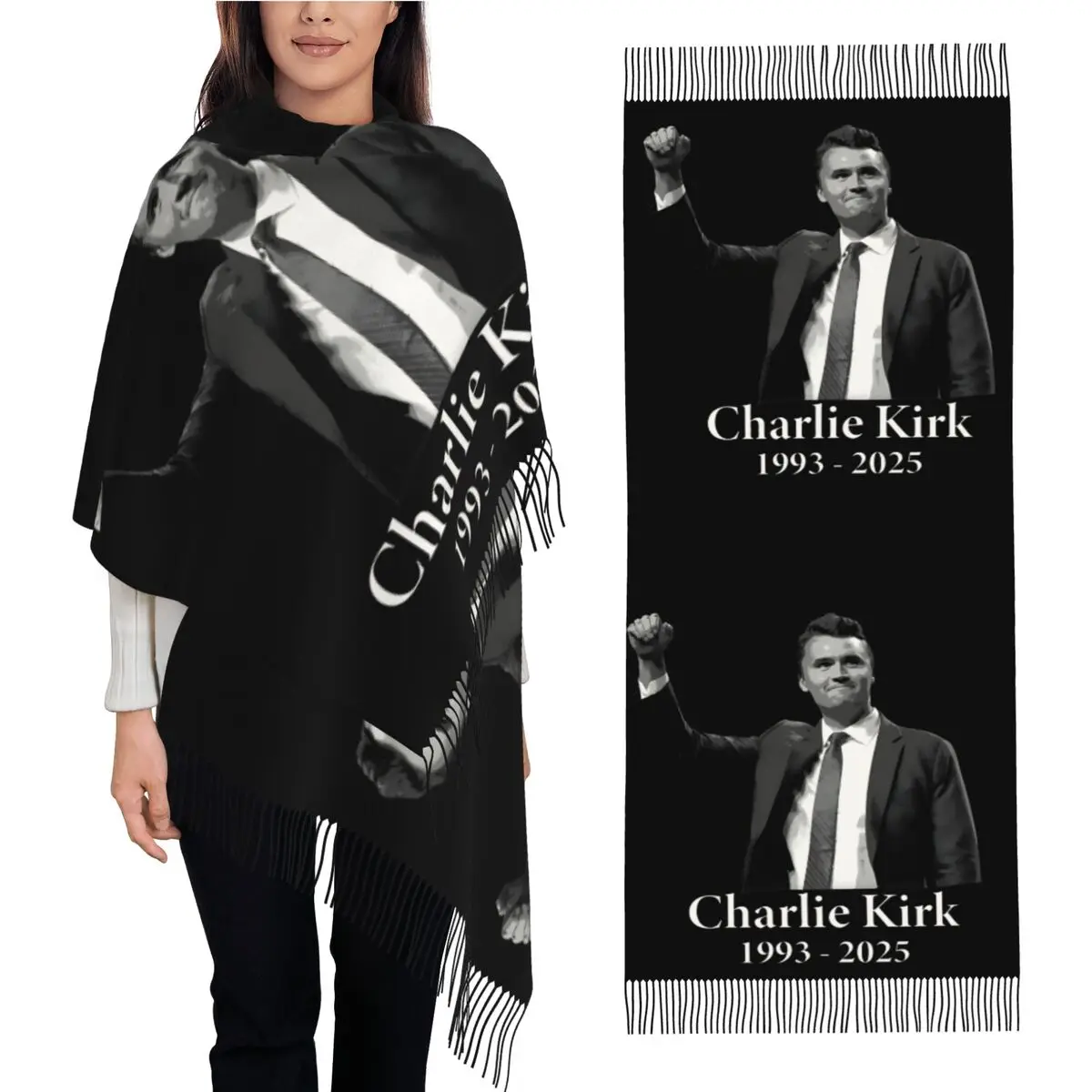 REST IN PEACE Charlie Kirk 1993-2025 Шарф Женские головные уборы Шарфы с кисточкой Зимняя шаль в стиле ретро Утепленный платок на заказ
REST IN PEACE Charlie Kirk 1993-2025 Шарф Женские головные уборы Шарфы с кисточкой Зимняя шаль в стиле ретро Утепленный платок на заказ