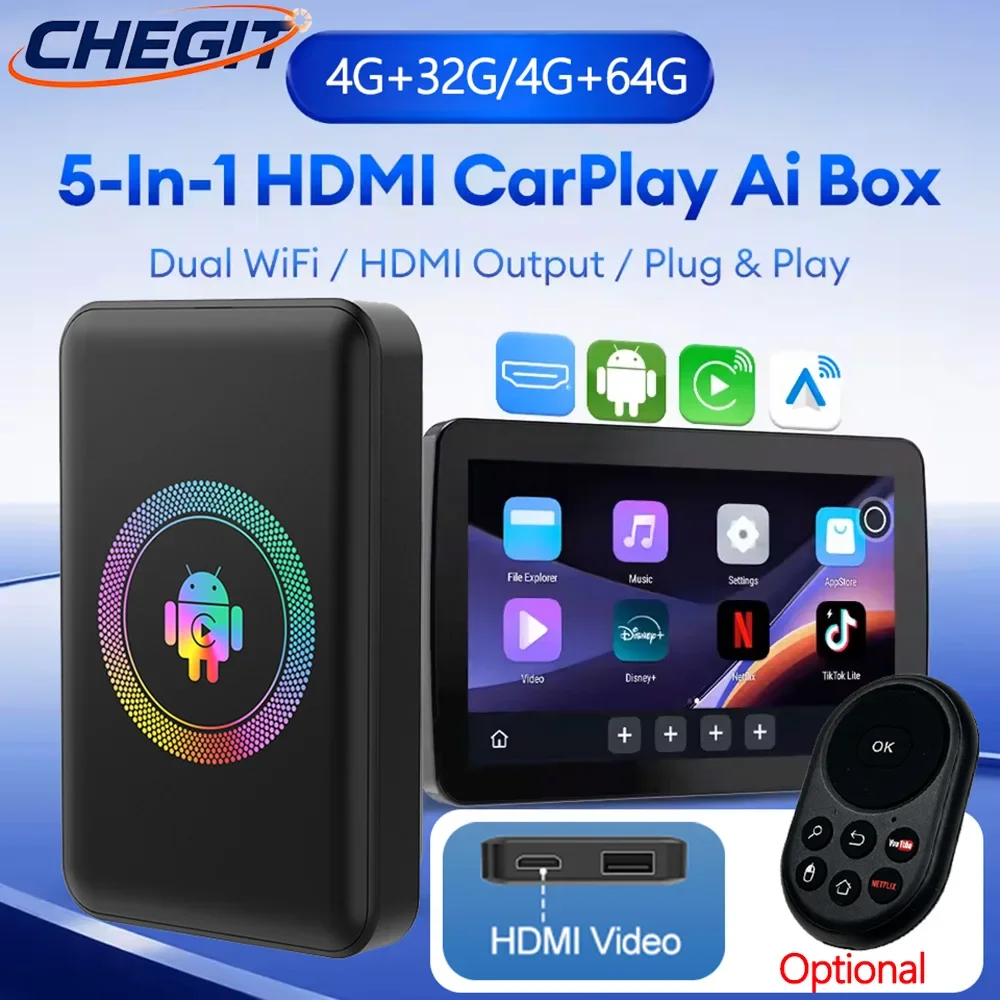 New 2026 Android Ai Box Carplay Wireless Android Auto Adapter Car Play With HDMI Port 4K 4GB+32G TV box For Netflix YouTube
New 2026 Android Ai Box Carplay Wireless Android Auto Adapter Car Play With HDMI Port 4K 4GB+32G TV box For Netflix YouTube