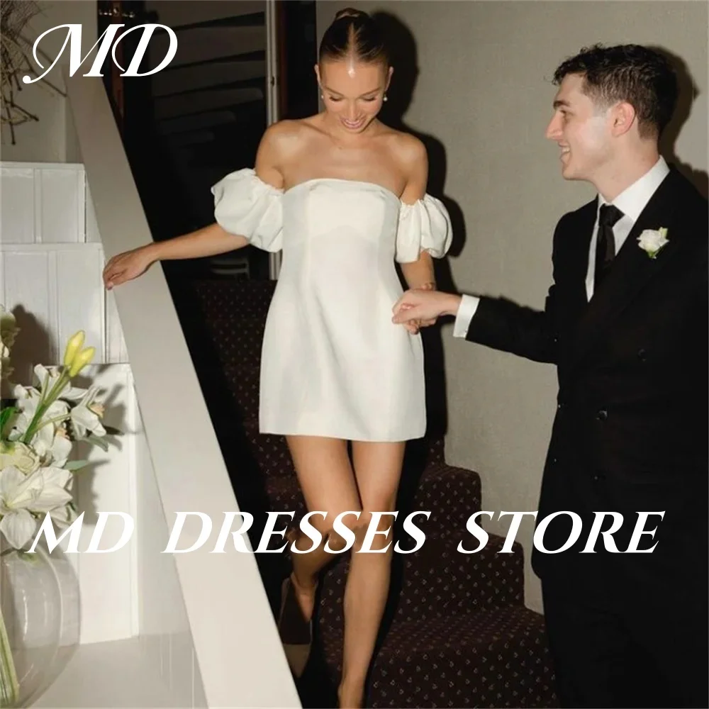 MD 2025 Simple Short White Wedding Dresses A-line Off The Shoulder Mini Above Knee Bridal Gowns vestidos de fiesta Customized
MD 2025 Simple Short White Wedding Dresses A-line Off The Shoulder Mini Above Knee Bridal Gowns vestidos de fiesta Customized