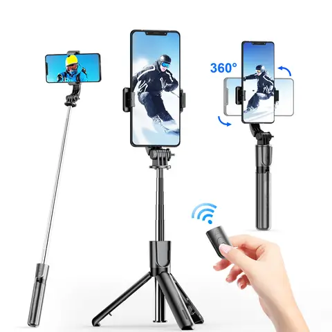 F01 Wireless Bluetooth Remote Mini Tripod Selfie Stick Handheld Adjustable Stabilizer Tripod Phone Stand for iPhone Android