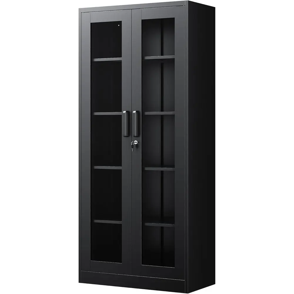 71-Inch Metal Glass Curio Cabinet with 4 Adjustable Shelves, Lockable for Home or Office Display
71-Inch Metal Glass Curio Cabinet with 4 Adjustable Shelves, Lockable for Home or Office Display