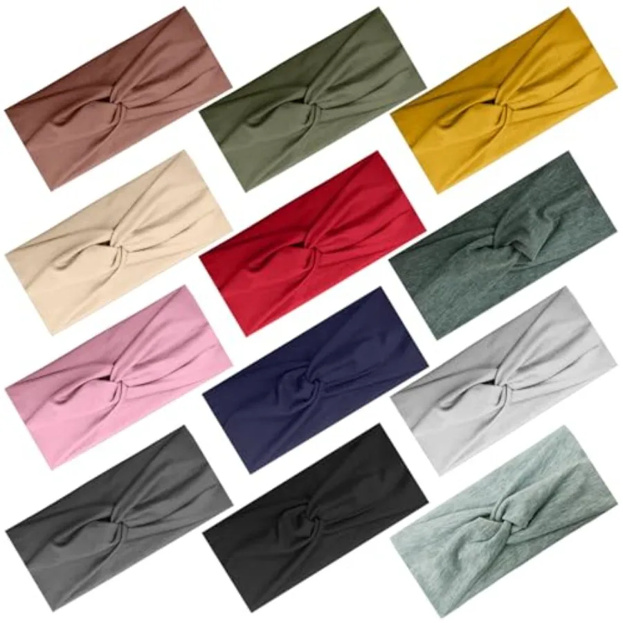 12 Pcs Wide Stretchy Headbands For Women Twist Knotted Headband Set Head Bands For Women's Hair Band Soft Workout Yoga Accessor
12 Pcs Wide Stretchy Headbands For Women Twist Knotted Headband Set Head Bands For Women's Hair Band Soft Workout Yoga Accessor