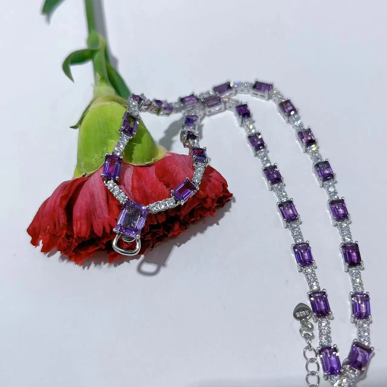 Amethyst Universal Necklace No Pendant, S925 Silver White Gold Plated Adjustable Chain
Amethyst Universal Necklace No Pendant, S925 Silver White Gold Plated Adjustable Chain