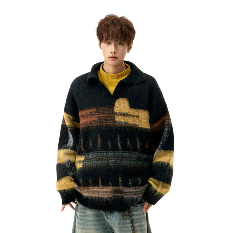 American Retro Irregular Color-blocking Turtleneck Sweater for Both Men Women 2026 Autumn New Fashionable Casual Loose Pullover
American Retro Irregular Color-blocking Turtleneck Sweater for Both Men Women 2026 Autumn New Fashionable Casual Loose Pullover