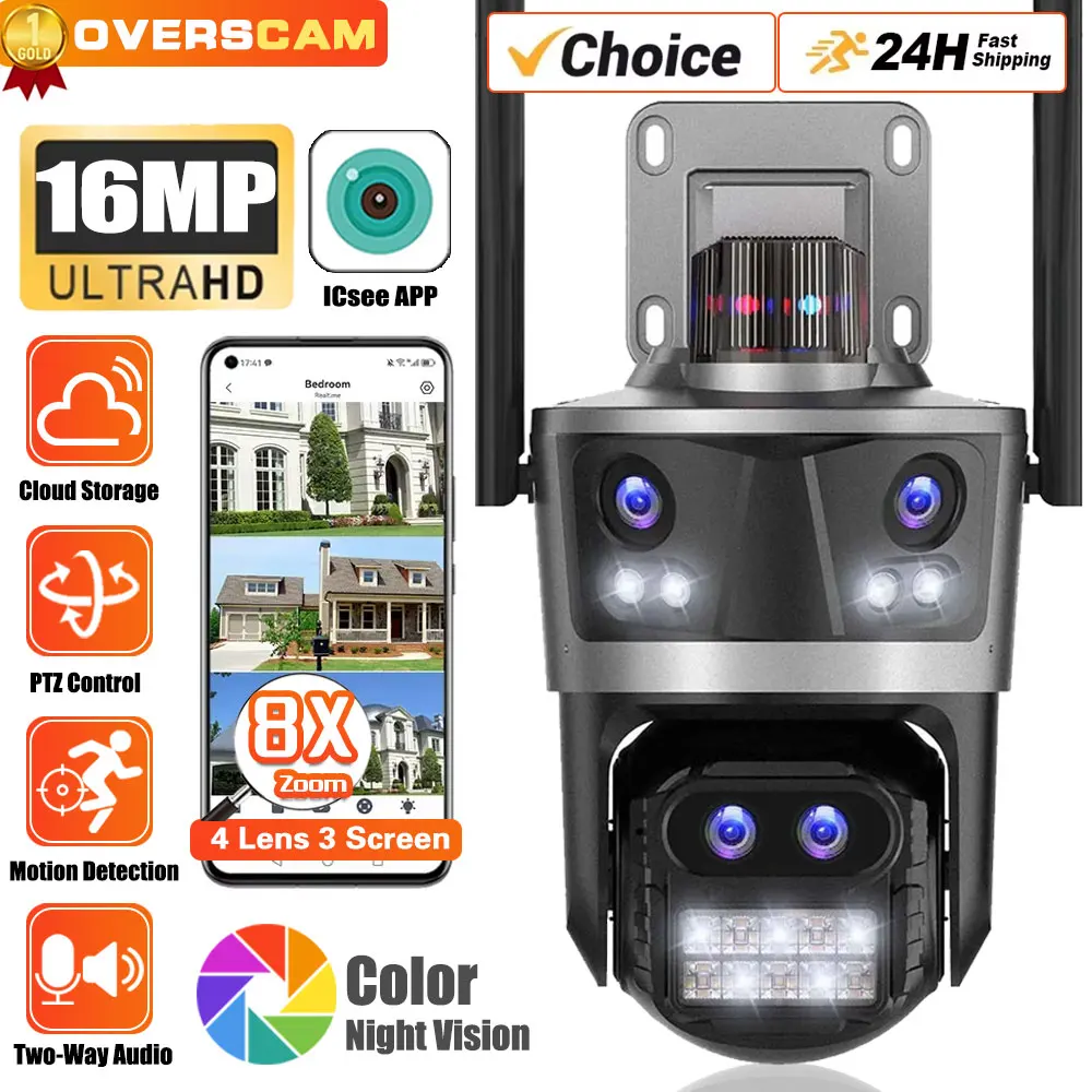 8K 16MP 8X Zoom Four Lens Outdoor WiFi IP Camera 4K PTZ Security Camera Auto Tracking Waterpoor Security Protection CCTV iCSee
8K 16MP 8X Zoom Four Lens Outdoor WiFi IP Camera 4K PTZ Security Camera Auto Tracking Waterpoor Security Protection CCTV iCSee