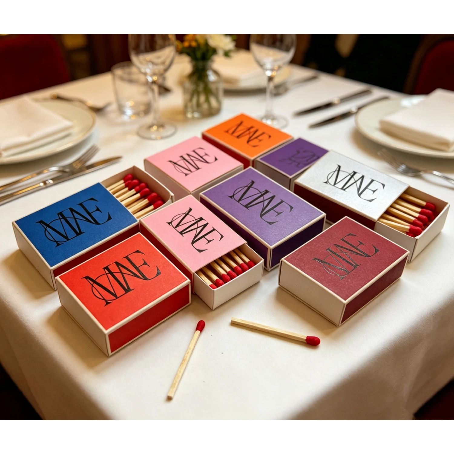 Custom Wedding Lively Matchboxes, Personalized Vibrant Design, Energetic Favours for Wedding Event
Custom Wedding Lively Matchboxes, Personalized Vibrant Design, Energetic Favours for Wedding Event