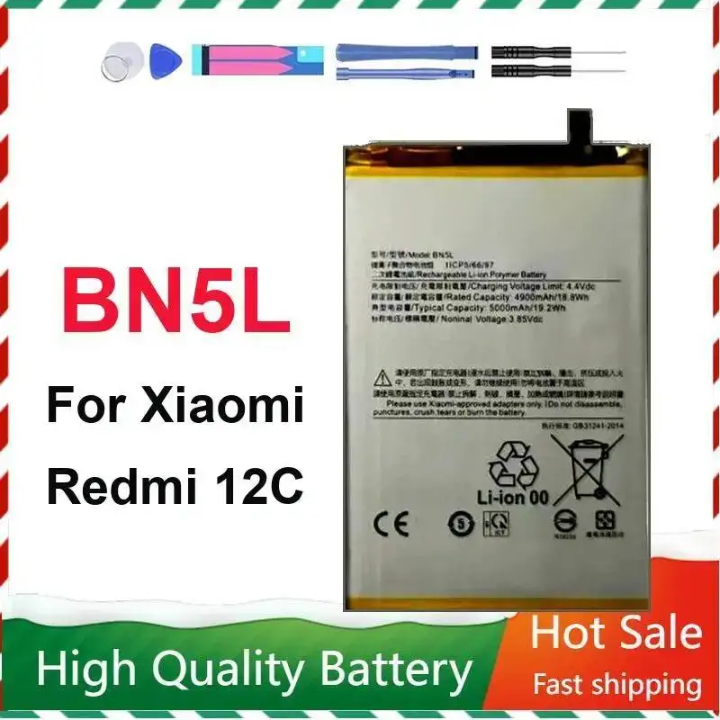 For Xiaomi Redmi 12C BN5L Safe And Reliable Mobile Phone Battery 5000mAh
For Xiaomi Redmi 12C BN5L Safe And Reliable Mobile Phone Battery 5000mAh