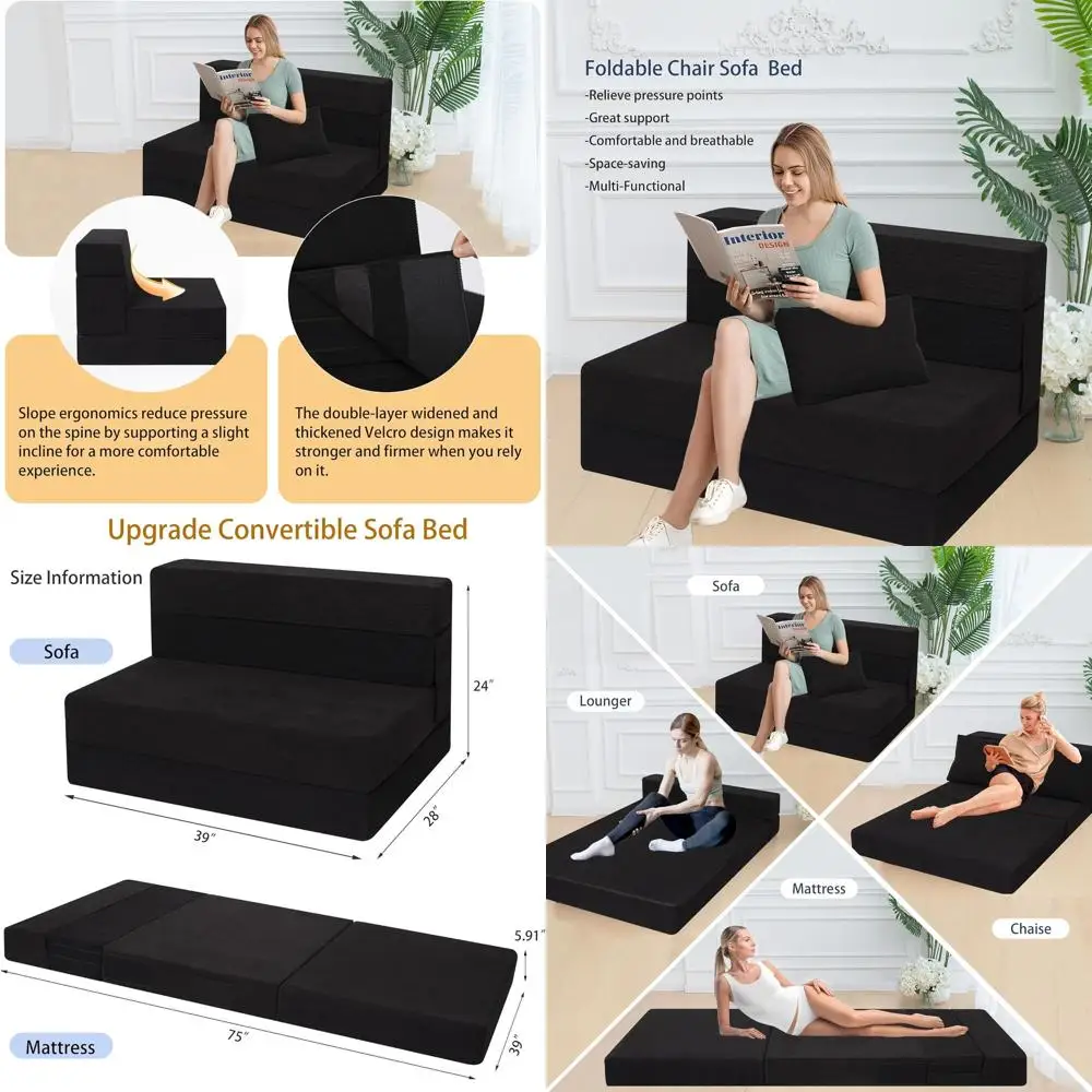 Twin Size Sleeper Sofa Chair with Pillow, Corduroy Black for Living Room or Home Office
Twin Size Sleeper Sofa Chair with Pillow, Corduroy Black for Living Room or Home Office