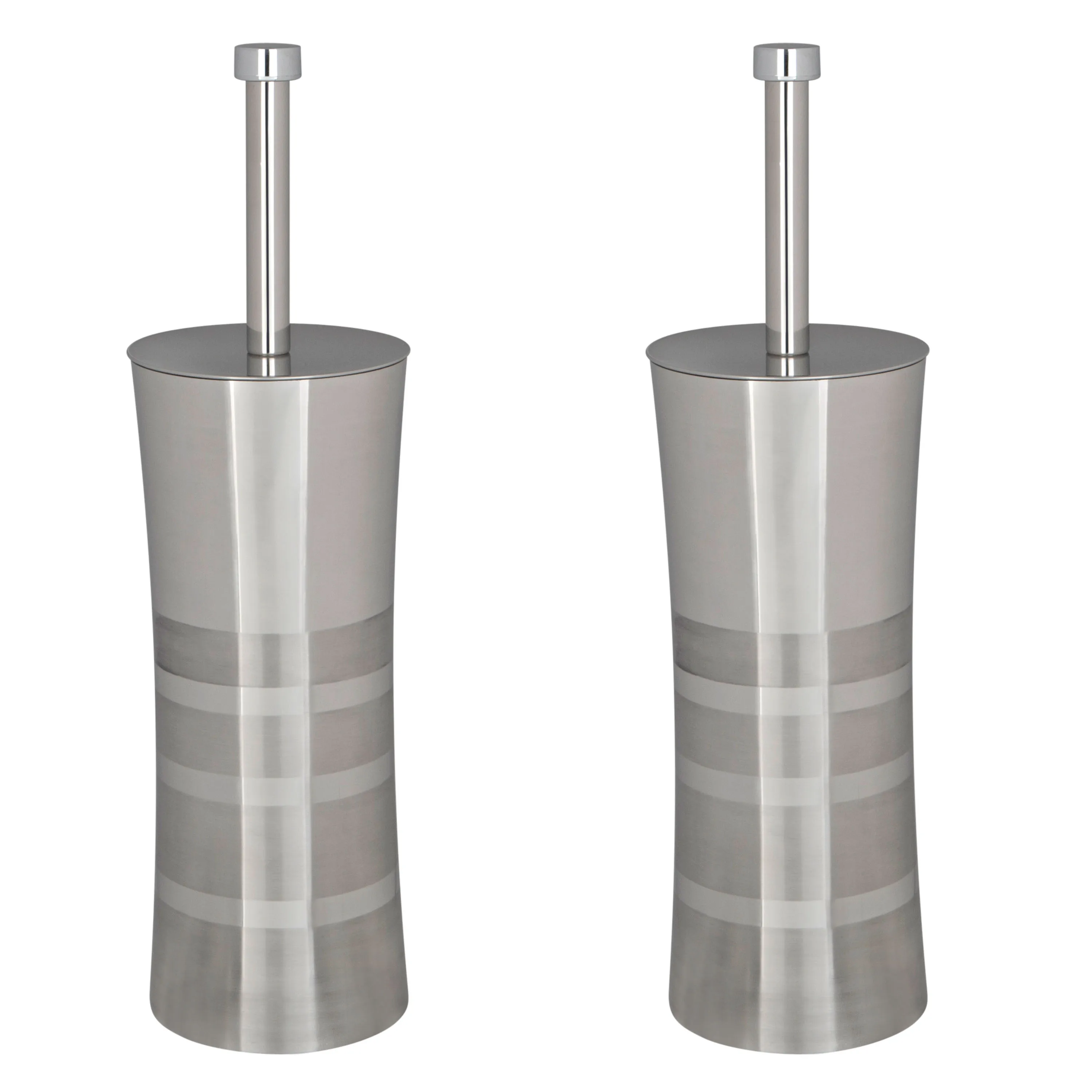 2 Pack Stainless Steel Toilet Brush with Holder Dual Tone Design
2 Pack Stainless Steel Toilet Brush with Holder Dual Tone Design