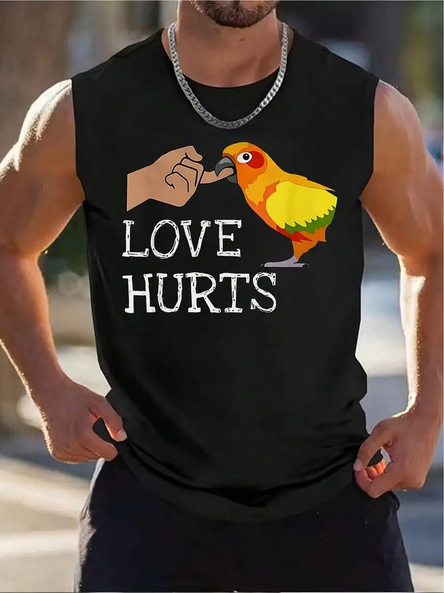 Mens Black Tank Top With Parrot And Love Hurts Print Casual Fitness Gym Vest
Mens Black Tank Top With Parrot And Love Hurts Print Casual Fitness Gym Vest