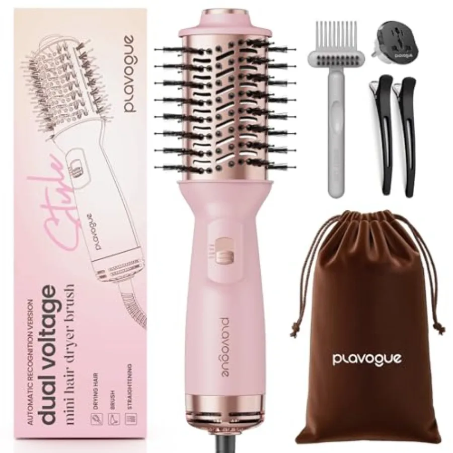 Mini Dual Voltage Hair Dryer Brush, 700 Watts Travel Hot Air Brush with European Plug Ionic One Step Blow Dryer and Styling Bru
Mini Dual Voltage Hair Dryer Brush, 700 Watts Travel Hot Air Brush with European Plug Ionic One Step Blow Dryer and Styling Bru