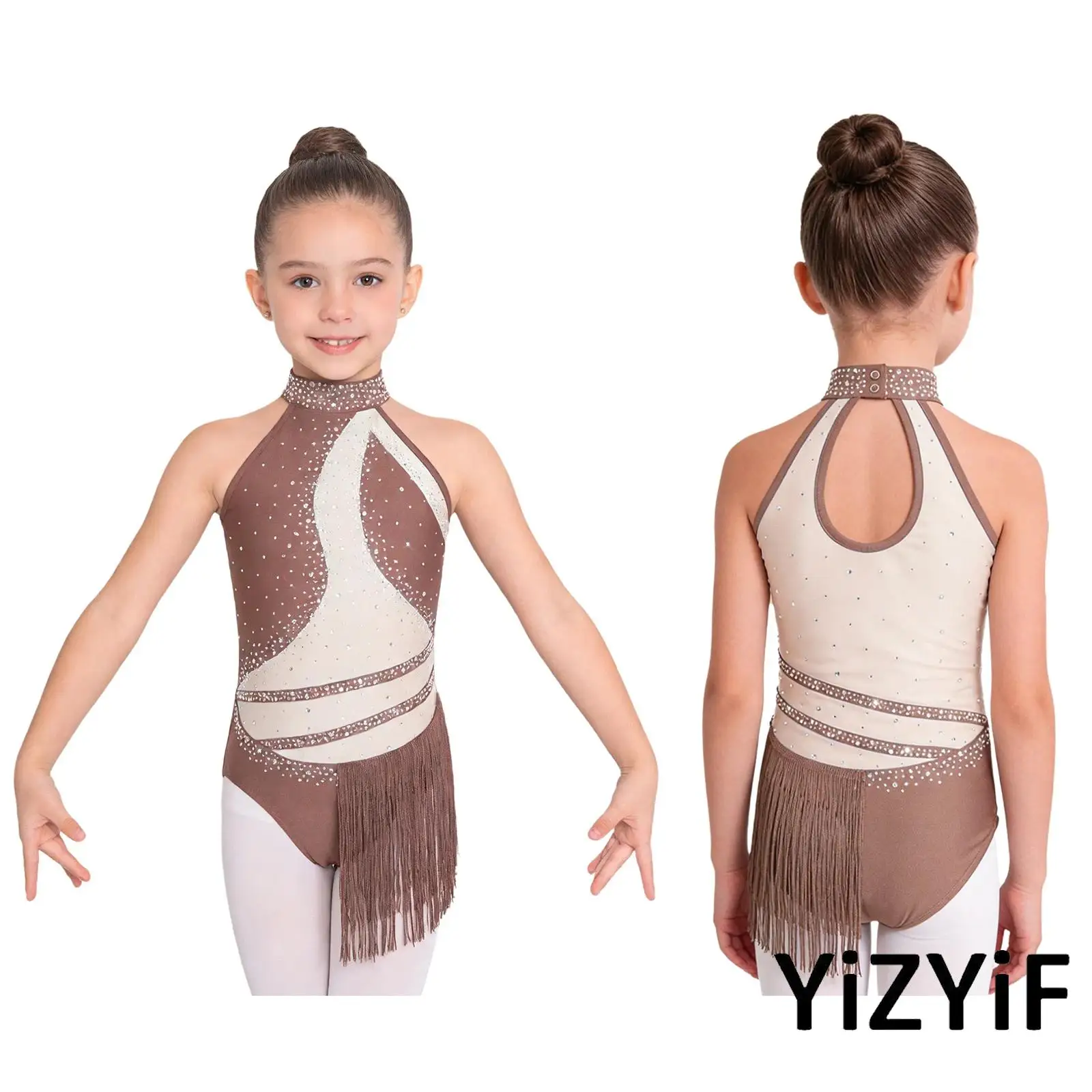 Kids Girls Lyrical Latin Jazz Dance Competition Costume Rhinestone Color Block Tassel Leotard Dress Group Dancer Singer Bodysuit
Kids Girls Lyrical Latin Jazz Dance Competition Costume Rhinestone Color Block Tassel Leotard Dress Group Dancer Singer Bodysuit