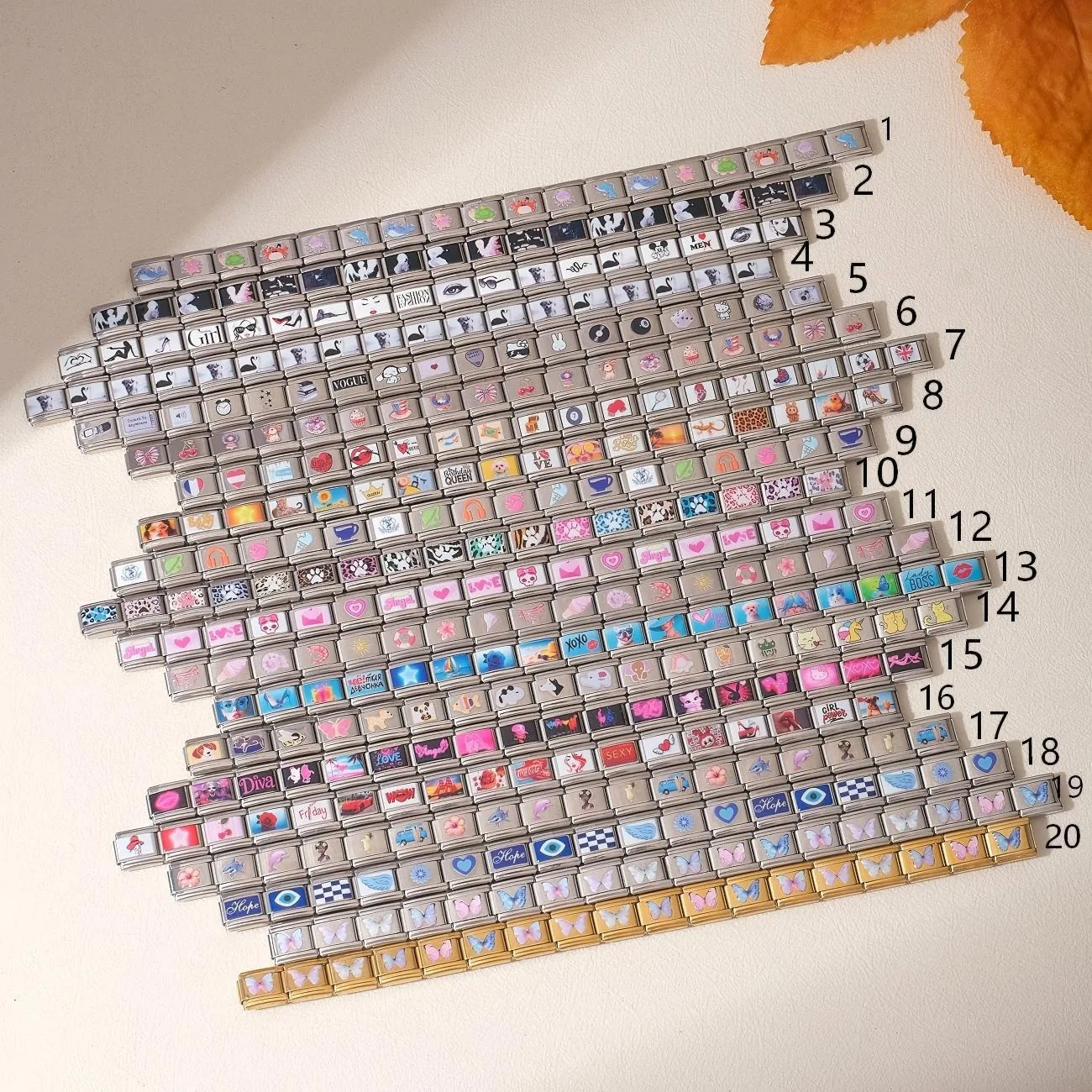 Lovely Cartoon Pattern Multi-Element Colorful Italian Module Stainless Steel DIY Bracelets for Woman Men Child Special Gift
Lovely Cartoon Pattern Multi-Element Colorful Italian Module Stainless Steel DIY Bracelets for Woman Men Child Special Gift