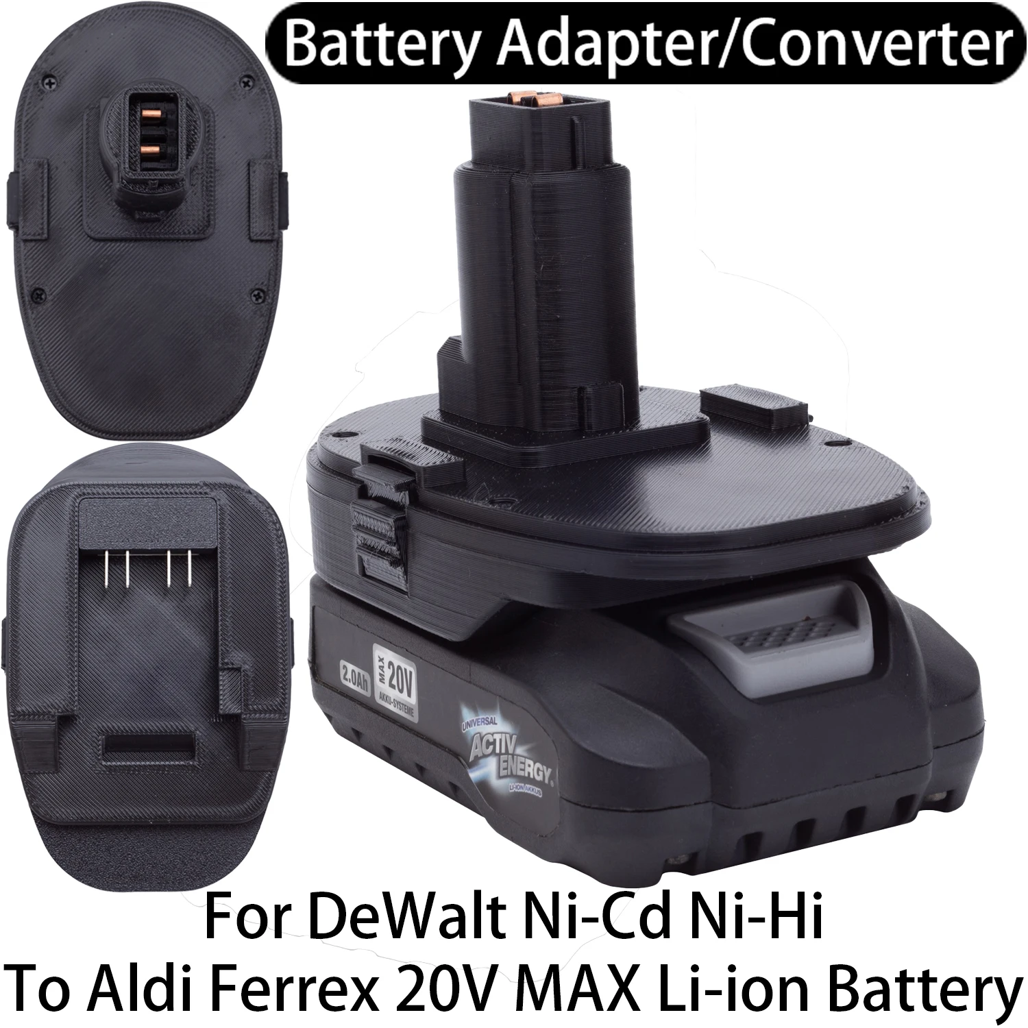 Adapter Converter For DeWalt Ni-Cd Ni-Hi Tool To Aldi Ferrex 20V Li-ion Battery Adapter Converter Power Tool Accessory
Adapter Converter For DeWalt Ni-Cd Ni-Hi Tool To Aldi Ferrex 20V Li-ion Battery Adapter Converter Power Tool Accessory