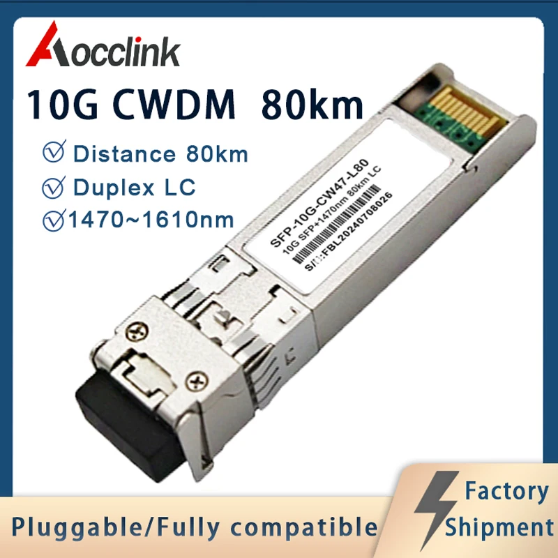 sfp+ 10G 80km 1470nm/1610nm for CWDM MuxDemux 4ch/8ch optical modules Cisco Mikrotik, AODM, duplex LC, DDM
sfp+ 10G 80km 1470nm/1610nm for CWDM MuxDemux 4ch/8ch optical modules Cisco Mikrotik, AODM, duplex LC, DDM