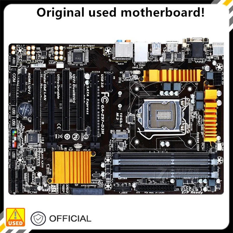 For GA-Z97-D3H Z97-D3H Desktop Motherboard Z97 LGA 1150 For Core i7 i5 i3 DDR3 SATA3 USB3.0 Original Used Mainboard
For GA-Z97-D3H Z97-D3H Desktop Motherboard Z97 LGA 1150 For Core i7 i5 i3 DDR3 SATA3 USB3.0 Original Used Mainboard
