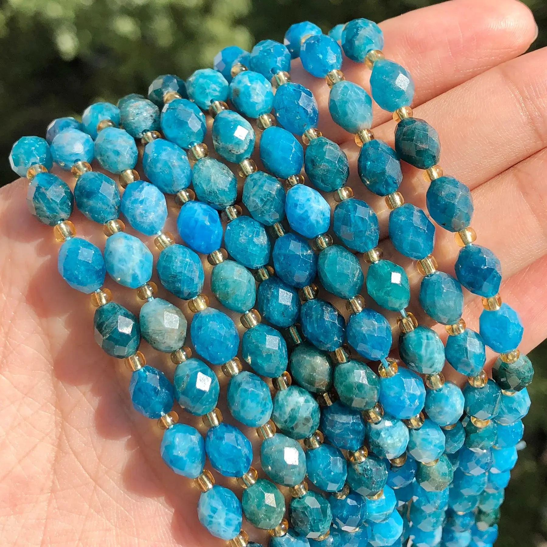 8x7mm Faceted Oval Stone Beads Natural Blue Apatite Spacer Bead For Jewelry Making Diy Bracelet Necklace Accessories 7.5''
8x7mm Faceted Oval Stone Beads Natural Blue Apatite Spacer Bead For Jewelry Making Diy Bracelet Necklace Accessories 7.5''