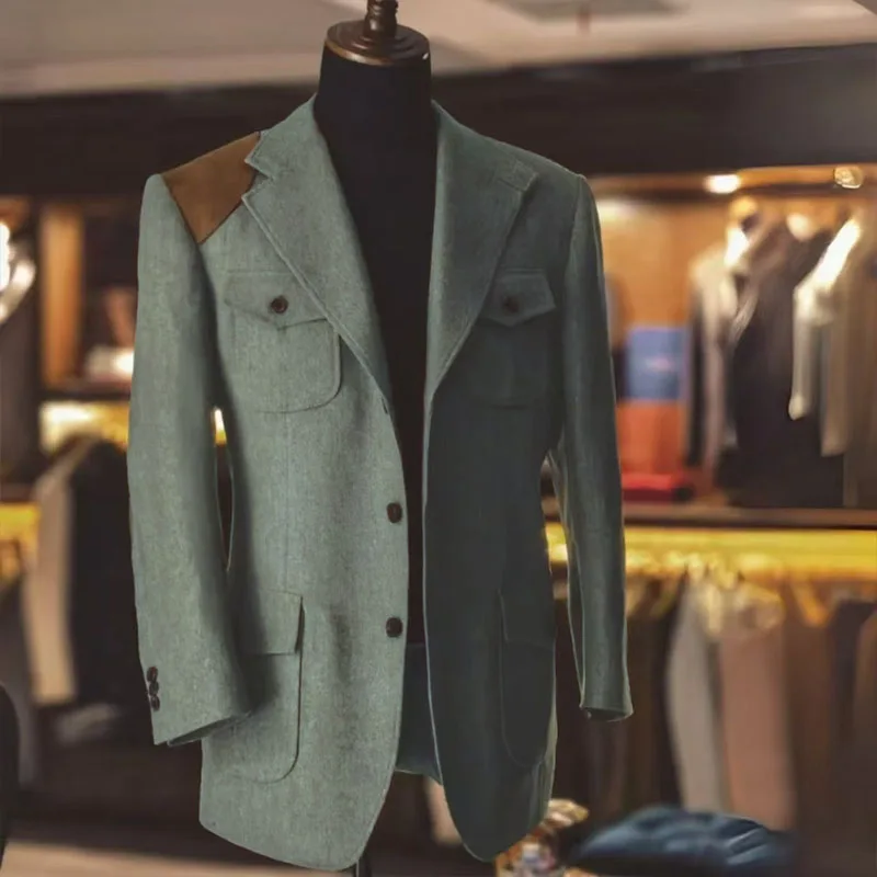 Hunting Jacket British Men's Coat With Straps Business Cotton Wool Blazers Warm Commuting Retro Multi-pocket Lapel Suit jacket
Hunting Jacket British Men's Coat With Straps Business Cotton Wool Blazers Warm Commuting Retro Multi-pocket Lapel Suit jacket