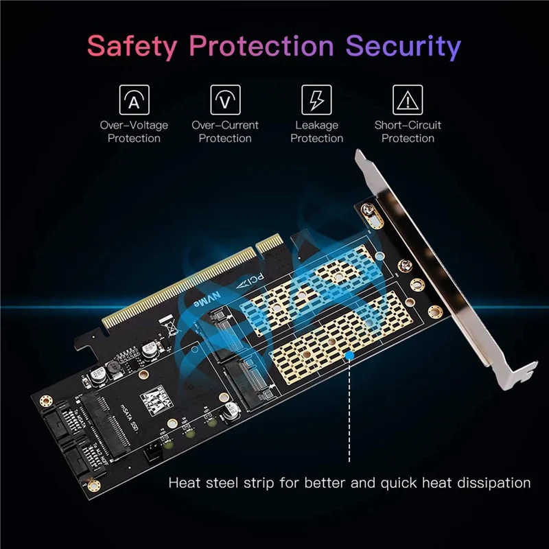 Карта адаптера 4X 3 в 1 NGFF и MSATA SSD, адаптер M.2 NVME к PCIE/M.2 SATA SSD к SATA III/MSATA к SATA для 2280/2260
Карта адаптера 4X 3 в 1 NGFF и MSATA SSD, адаптер M.2 NVME к PCIE/M.2 SATA SSD к SATA III/MSATA к SATA для 2280/2260
