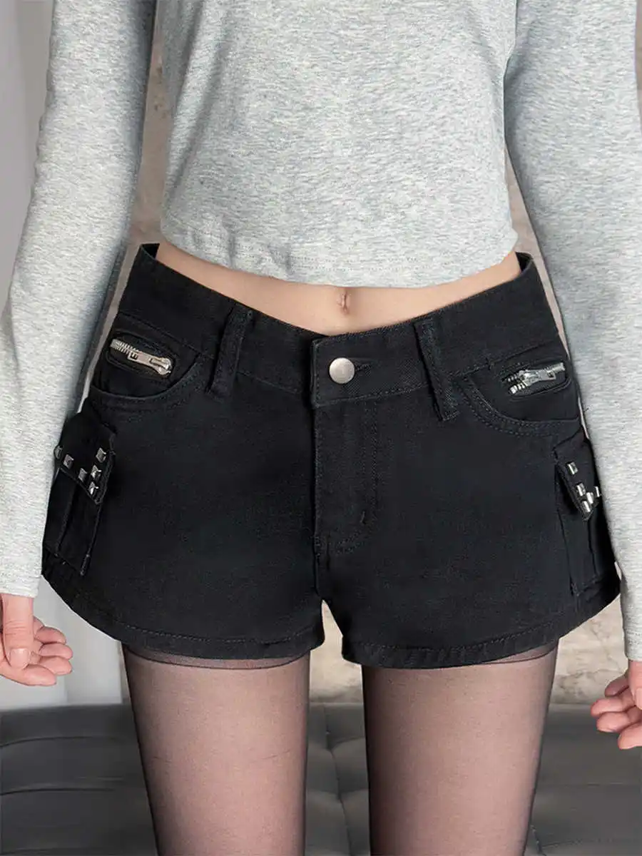Летние женские черные джинсовые шорты в американском стиле ретро Y2K 2000-х годов Gyaru Jean Горячие брюки-карго Уличная одежда в японском стиле Харадзюку Кибер-панк Новинка
Летние женские черные джинсовые шорты в американском стиле ретро Y2K 2000-х годов Gyaru Jean Горячие брюки-карго Уличная одежда в японском стиле Харадзюку Кибер-панк Новинка