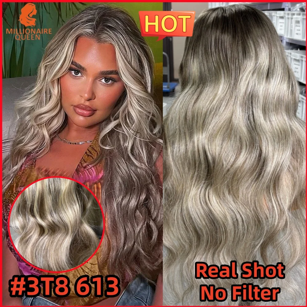 Millionaire Queen Hair Store 180% 13x6 Ash Blonde 3T8 613 Body Wave Lace Human Hair Wig Balayage Ombre Highlight Lace Front Wigs
Millionaire Queen Hair Store 180% 13x6 Ash Blonde 3T8 613 Body Wave Lace Human Hair Wig Balayage Ombre Highlight Lace Front Wigs