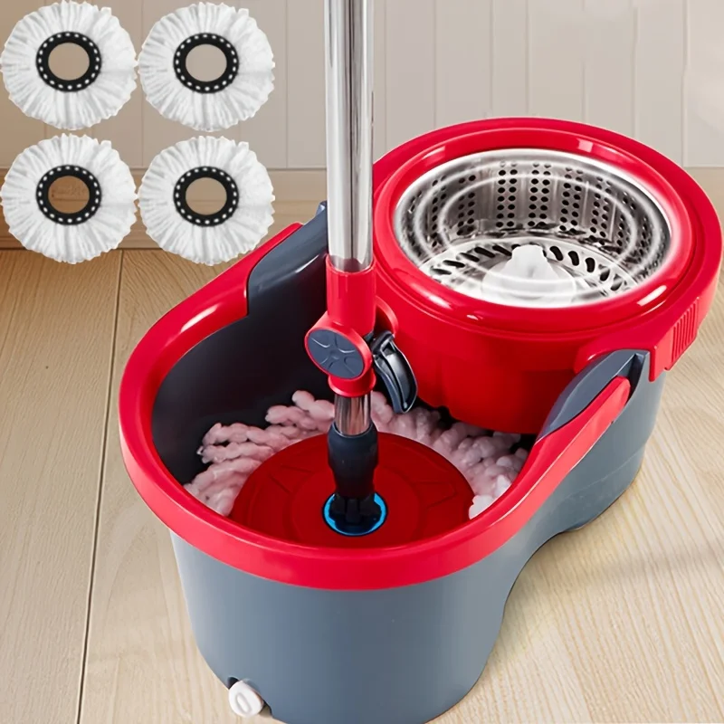 Spin Mop Bucket Set with Spin-Dry Basket, Hands-Free Household Mop, Includes 4 Replacement Mop Heads, Complete Home Mop Bucket K
Spin Mop Bucket Set with Spin-Dry Basket, Hands-Free Household Mop, Includes 4 Replacement Mop Heads, Complete Home Mop Bucket K