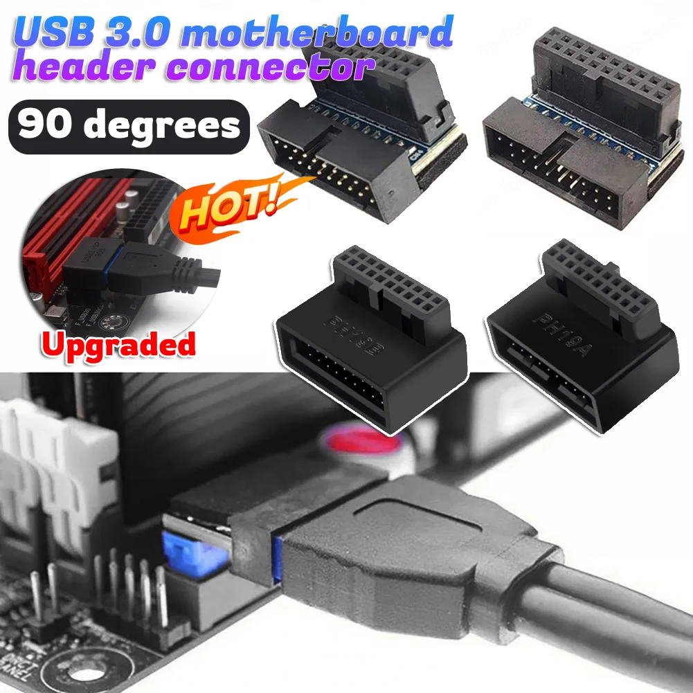 USB 3.0 19pin 20pin Male to Female Extension Adapter Angled 90 Degree for Motherboard Mainboard Connector Socket
USB 3.0 19pin 20pin Male to Female Extension Adapter Angled 90 Degree for Motherboard Mainboard Connector Socket