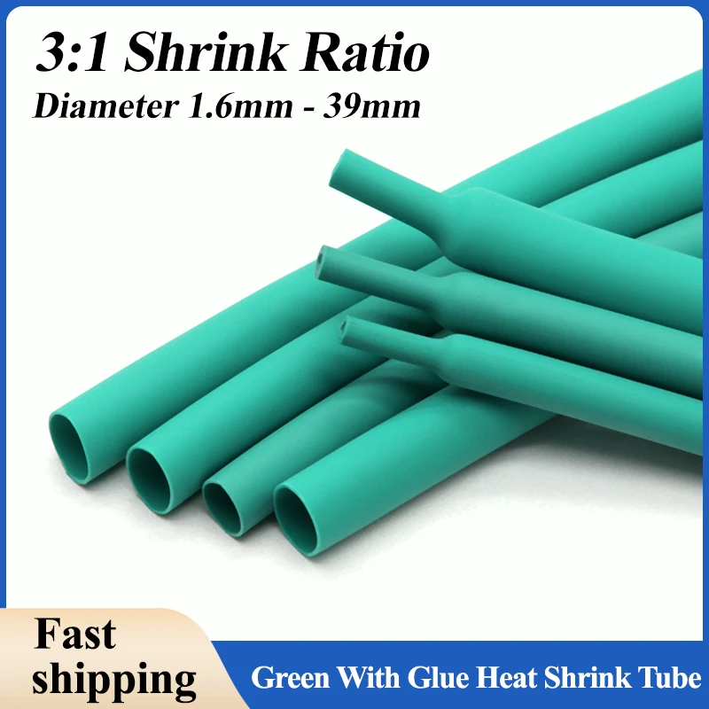 3:1 Green With Glue Heat Shrink Tube Dual Wall Tubing 1.6 ~ 39mm Diameter Polyolefin Insulated Adhesive Lined Shrink Wrap Sleeve
3:1 Green With Glue Heat Shrink Tube Dual Wall Tubing 1.6 ~ 39mm Diameter Polyolefin Insulated Adhesive Lined Shrink Wrap Sleeve
