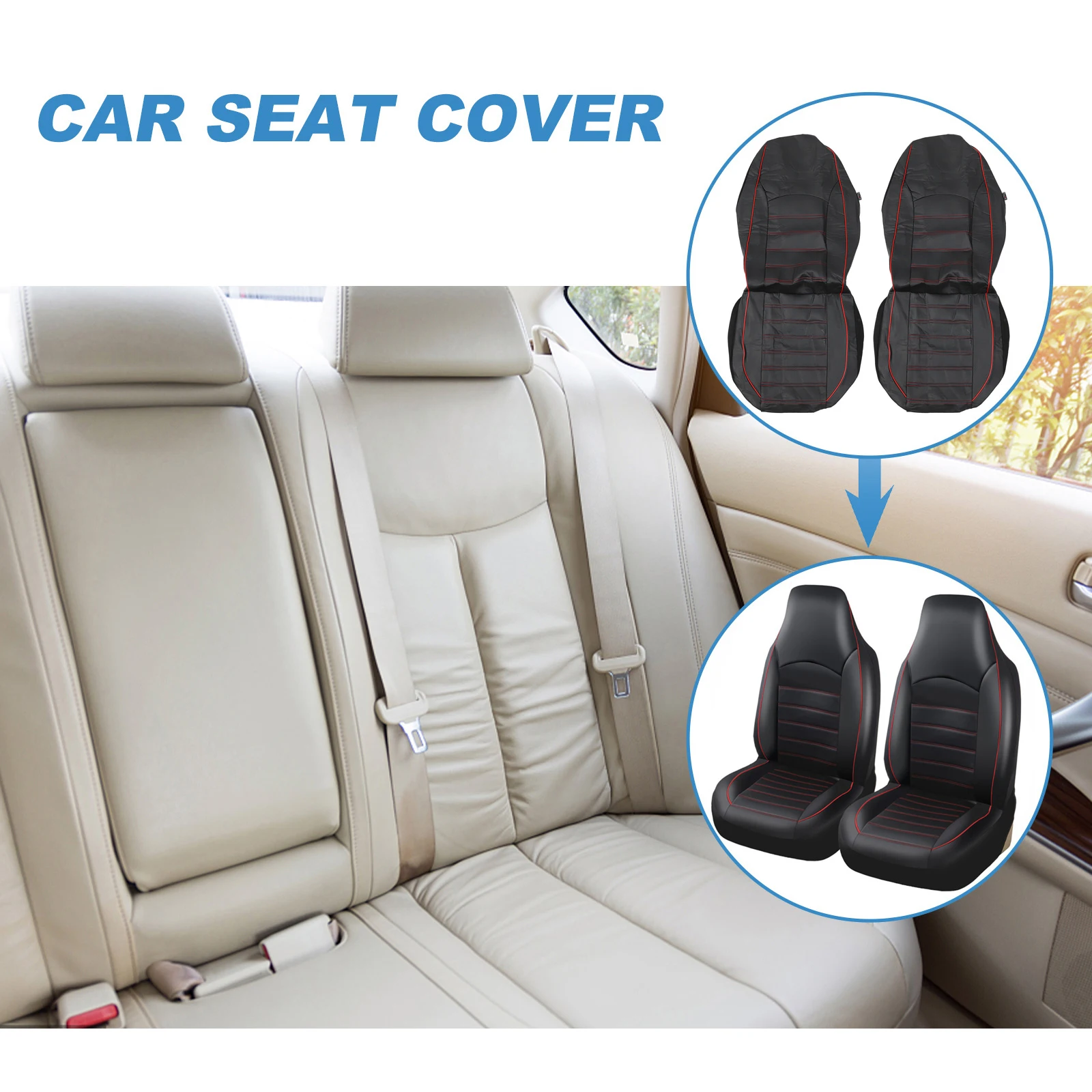 2 Pcs Waterproof Car Covers PU Universal Fit Front Seats SUV Truck Auto Protector Interior Decorative for Cars SUV Front 
2 Pcs Waterproof Car Covers PU Universal Fit Front Seats SUV Truck Auto Protector Interior Decorative for Cars SUV Front