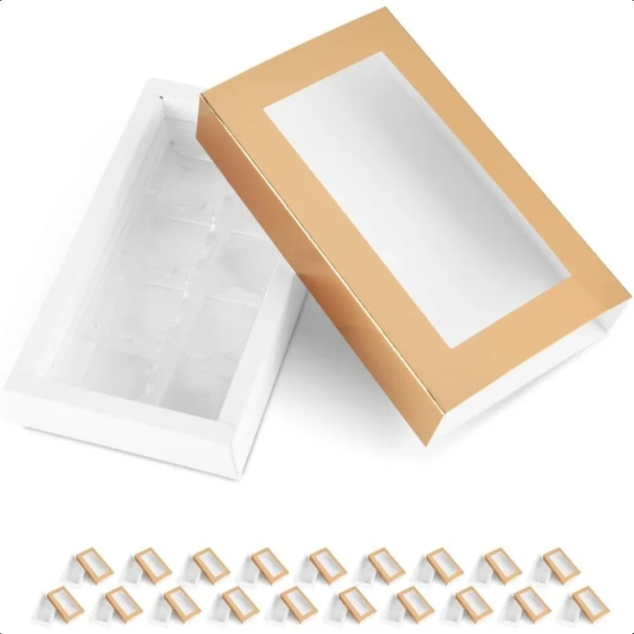 20 Truffle Box Chocolate Gift Box Packaging Candy Boxes with 8Piece Plastics Tray Tray Size with 5.75x2.75 Inches Pull Out Pack
20 Truffle Box Chocolate Gift Box Packaging Candy Boxes with 8Piece Plastics Tray Tray Size with 5.75x2.75 Inches Pull Out Pack