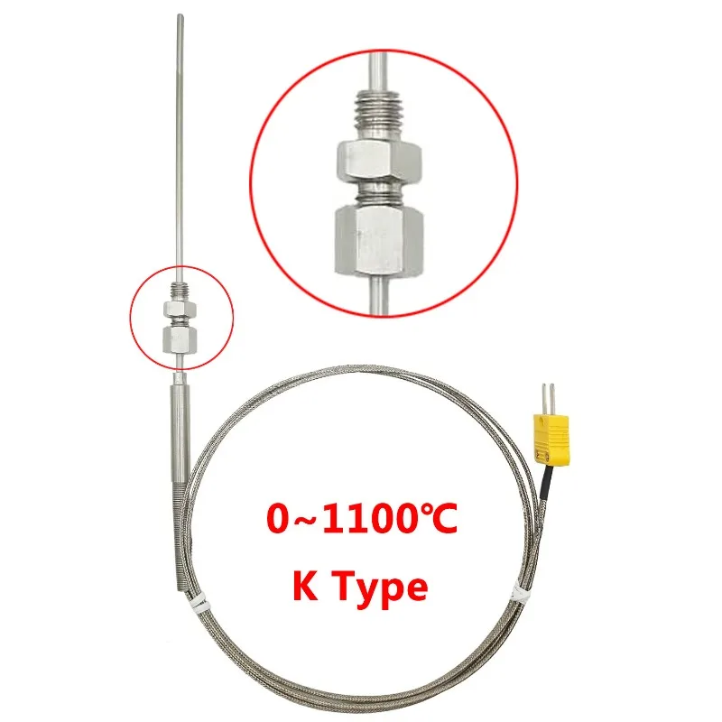K-Type Metal Thermocouple Sensor Probe with Fitting Screw for High Temperature Furnace Roaster Meter Operating Temperature 1100℃
K-Type Metal Thermocouple Sensor Probe with Fitting Screw for High Temperature Furnace Roaster Meter Operating Temperature 1100℃