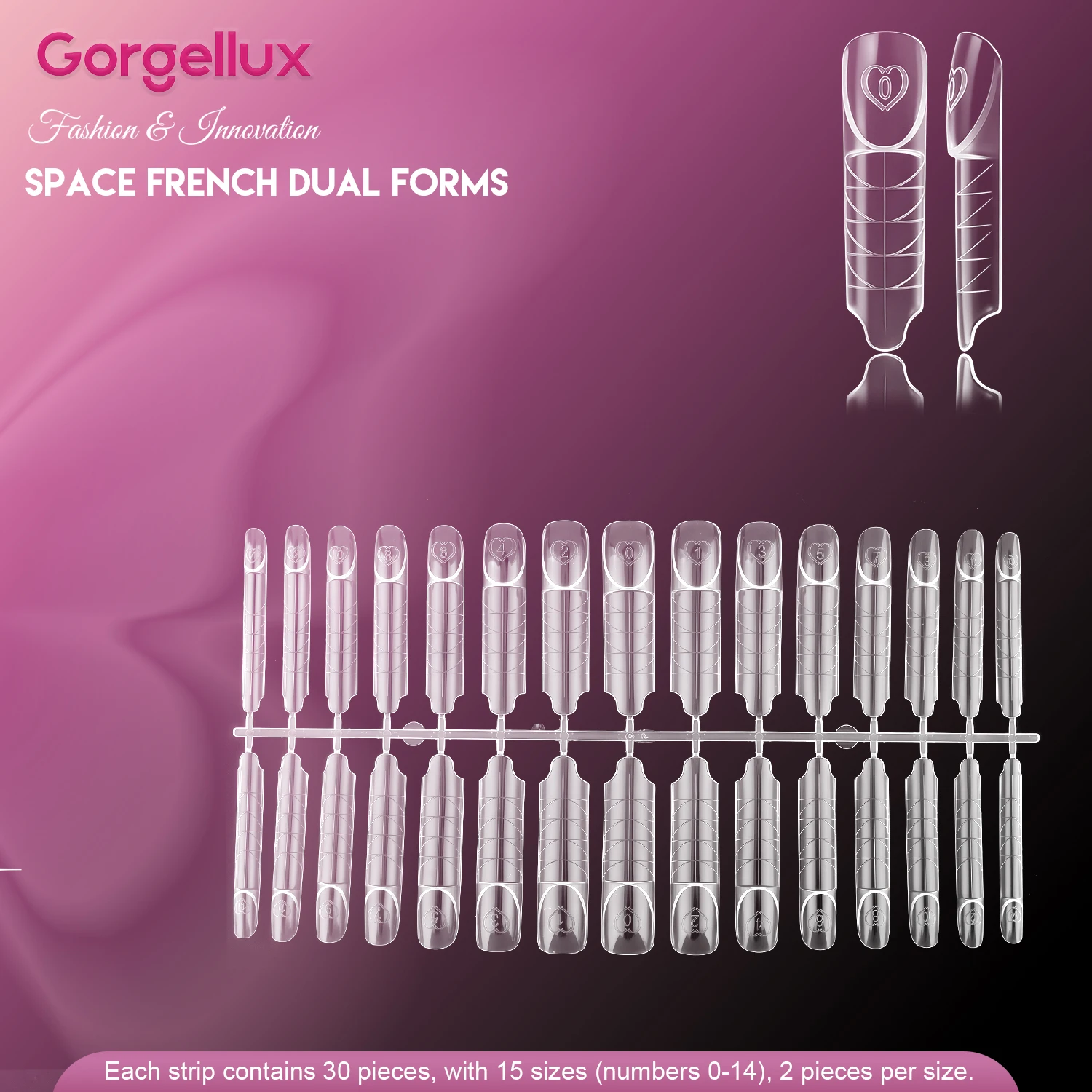 Gorgellux Space French Dual Nail Forms Guides 15 Size Clear Smart French Line Seamless Home Gel Acrylic Builder 30/60/75pcs
Gorgellux Space French Dual Nail Forms Guides 15 Size Clear Smart French Line Seamless Home Gel Acrylic Builder 30/60/75pcs