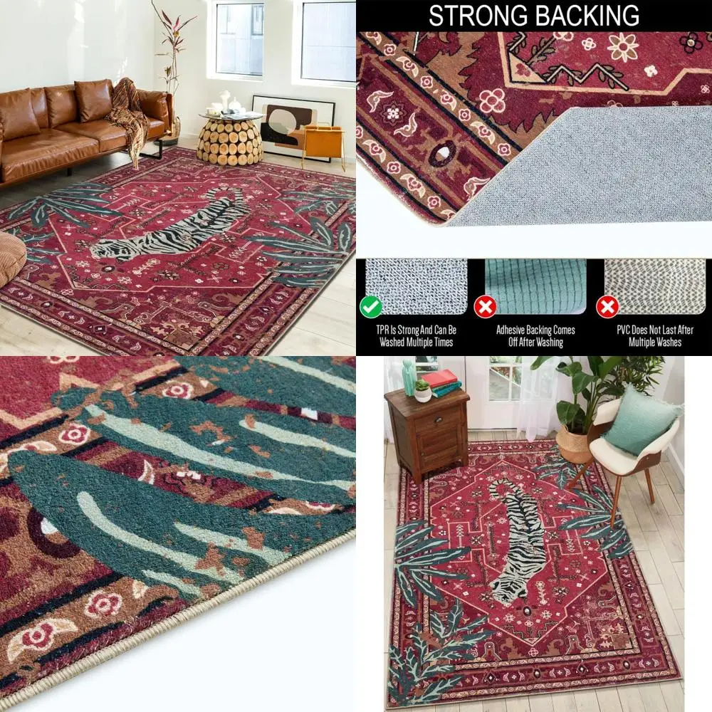 Summer Tropical 5x7 Area Rug - Wine Red Traditional Bohemian Vintage Oriental Carpet for Bedroom, Kitchen, Dining, and Living Ro
Summer Tropical 5x7 Area Rug - Wine Red Traditional Bohemian Vintage Oriental Carpet for Bedroom, Kitchen, Dining, and Living Ro