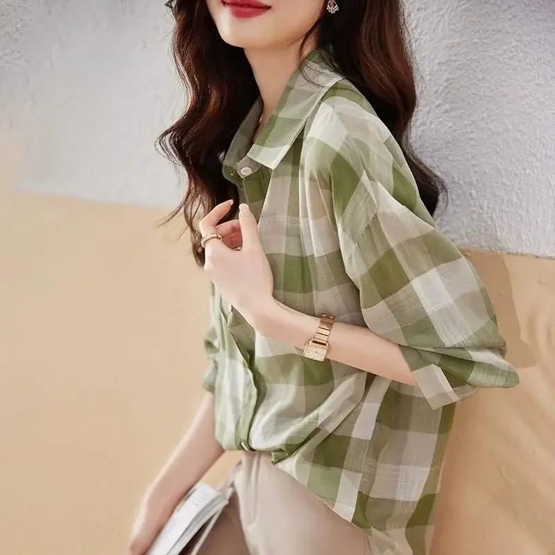Woman Top Loose Shirts & Blouses for Women Simplicity Thin Style Luxury Designer Xl M S Elegant Fashion 2024 New Y2k Social Fine
Woman Top Loose Shirts & Blouses for Women Simplicity Thin Style Luxury Designer Xl M S Elegant Fashion 2024 New Y2k Social Fine