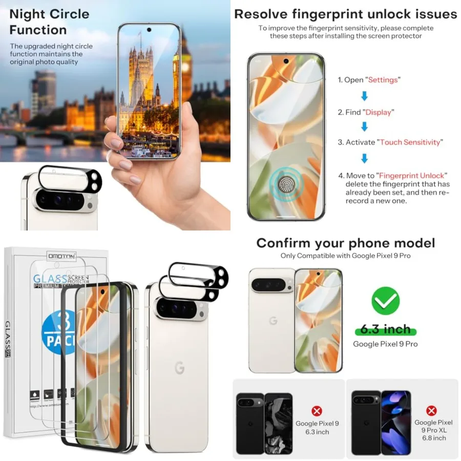for Google Screen tector 6.3 Inch, 3 Pack Tempered Glass Screen tector 2 Pack Camera Lens tector, Case Friendly/H Hardness Not
for Google Screen tector 6.3 Inch, 3 Pack Tempered Glass Screen tector 2 Pack Camera Lens tector, Case Friendly/H Hardness Not