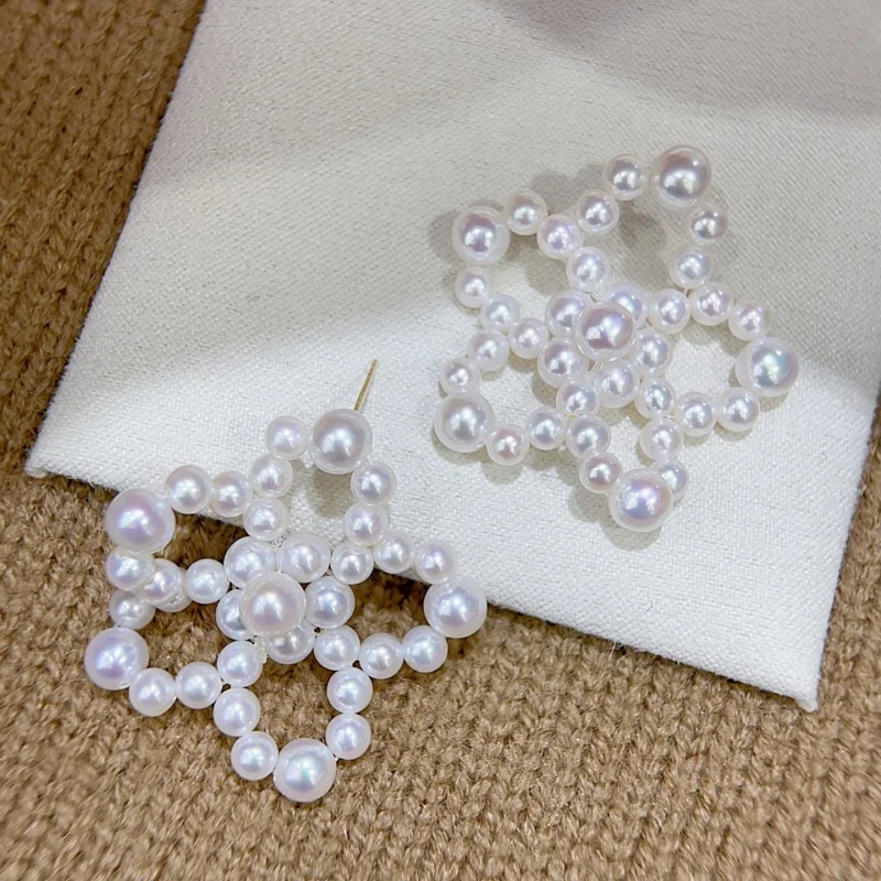 SGARIT Genuine 18K Gold Stud Earrings Handwoven Flower Pearl Earrings Classic Trendy for Women Wedding Gifts Fine Jewelry
SGARIT Genuine 18K Gold Stud Earrings Handwoven Flower Pearl Earrings Classic Trendy for Women Wedding Gifts Fine Jewelry