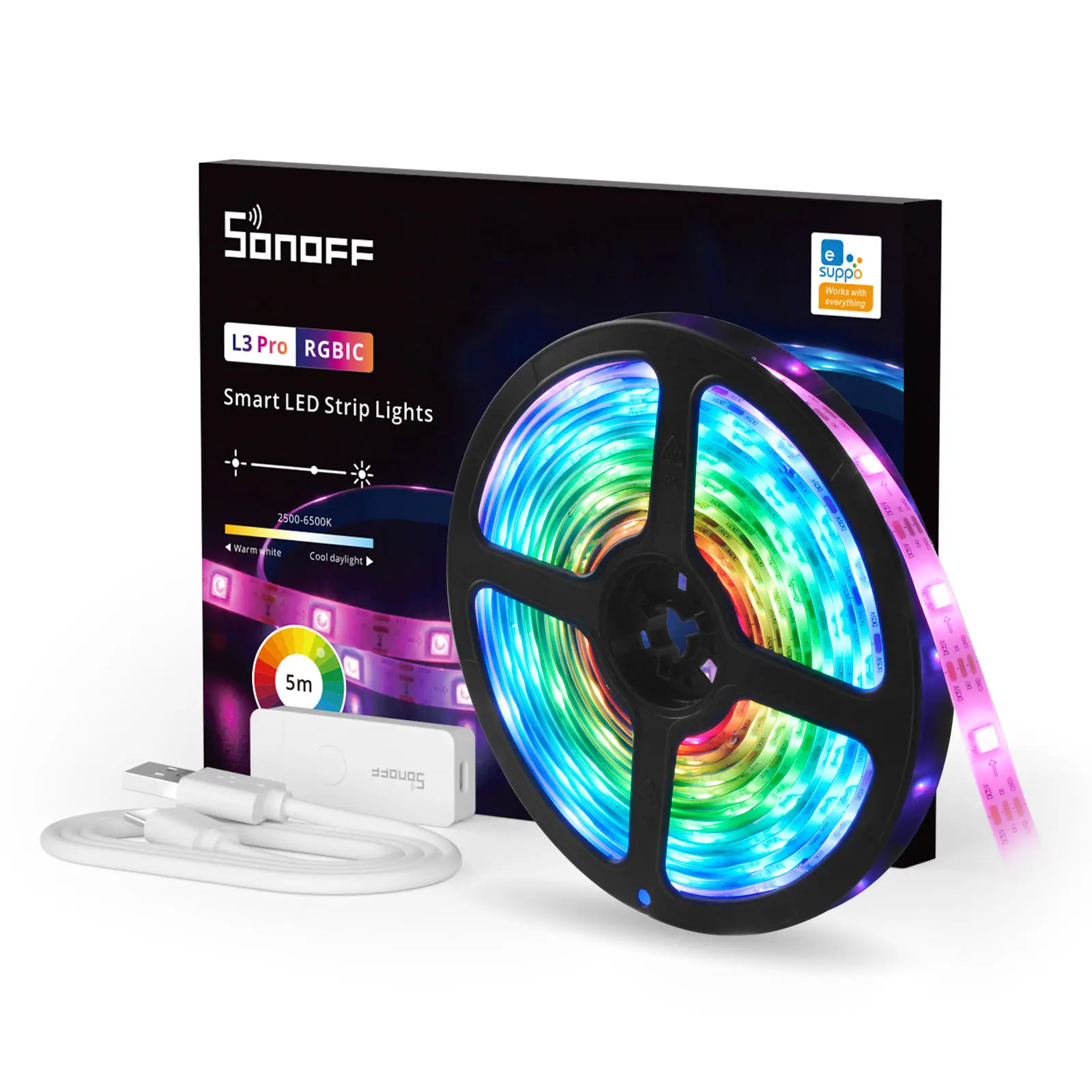 L3 5M-P Smart Light Bar RGB Bluetooth-совместимое приложение EWelink Голосовое управление для Alexa
L3 5M-P Smart Light Bar RGB Bluetooth-совместимое приложение EWelink Голосовое управление для Alexa