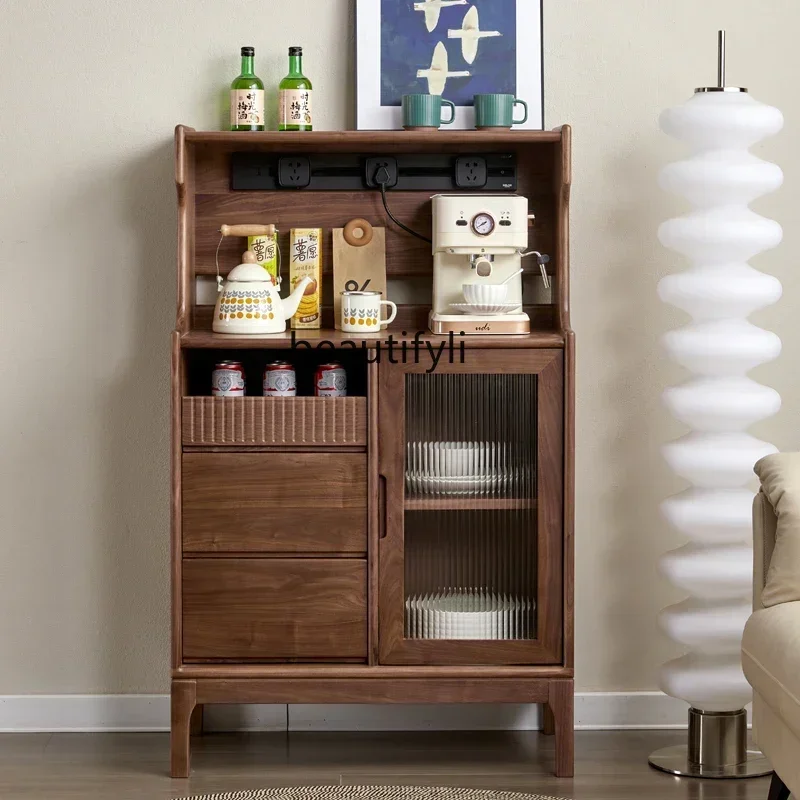 CC Black walnut dining side cabinet Nordic simple storage side, home guest restaurant integrated wine cabinet against the wall
CC Black walnut dining side cabinet Nordic simple storage side, home guest restaurant integrated wine cabinet against the wall