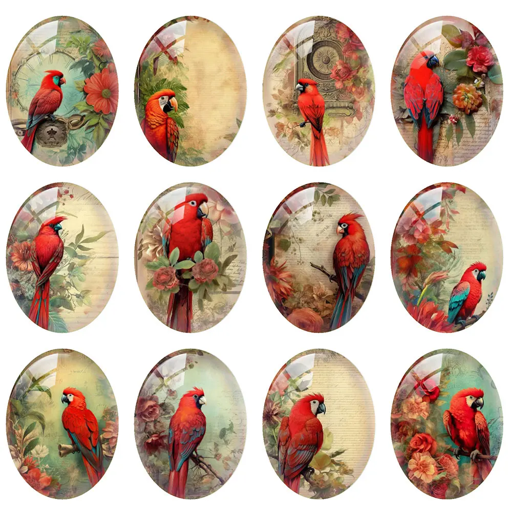10pcs/lot Retro Red Parrot Flower Oval Photo Glass Cabochon Flatback Demo Flat Back Cameo For Diy Jewelry Making Supplies
10pcs/lot Retro Red Parrot Flower Oval Photo Glass Cabochon Flatback Demo Flat Back Cameo For Diy Jewelry Making Supplies