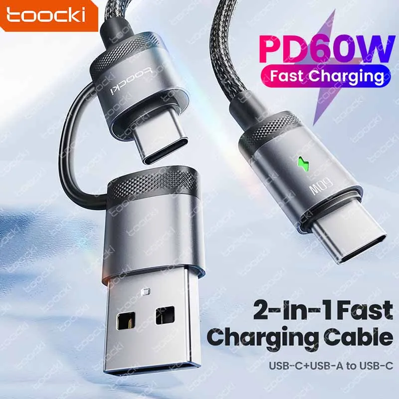 Toocki 2 in 1 Type C To Type C Cable PD 60W USB To C Fast Charging Cable For Samsung Xiaomi Type C To C Data Cable For iPhone 15
Toocki 2 in 1 Type C To Type C Cable PD 60W USB To C Fast Charging Cable For Samsung Xiaomi Type C To C Data Cable For iPhone 15