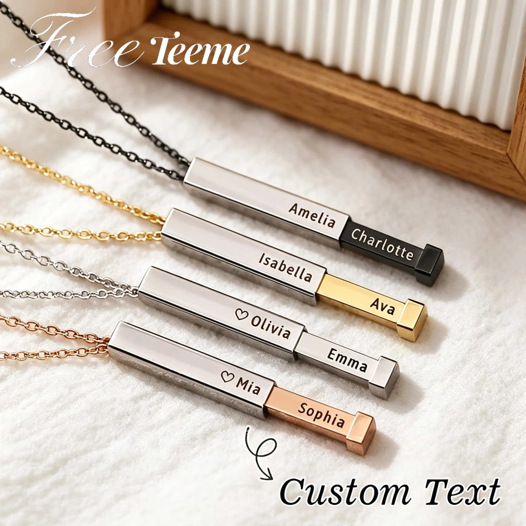 Freeteeme Customized Engraved Name Retractable 3D Necklace for Women Stainless Steel Nesting Doll Pendant Jewelry Birthday Gifts
Freeteeme Customized Engraved Name Retractable 3D Necklace for Women Stainless Steel Nesting Doll Pendant Jewelry Birthday Gifts