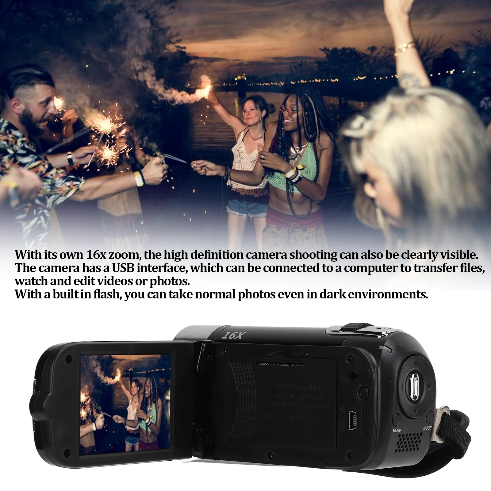 Видеокамера Видеокамера Full HD Camera Recorder 270в ° Цифровая видеокамера с цветным экраном и 16-кратным зумом, 2,7 дюйма, видеокамера
Видеокамера Видеокамера Full HD Camera Recorder 270в ° Цифровая видеокамера с цветным экраном и 16-кратным зумом, 2,7 дюйма, видеокамера
