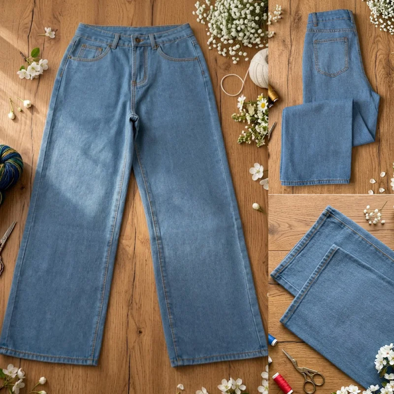 Women's High-Waisted Wide-Leg Jeans Slimming Denim Pants Loose Straight Leg Washed 2026 New Style
Women's High-Waisted Wide-Leg Jeans Slimming Denim Pants Loose Straight Leg Washed 2026 New Style